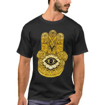 GoldHamsa Symbol-Indie Kunst-Grafik-T-Shirt