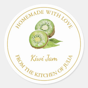 Goldhemade-Kiwi-Jam-Label   weiß Runder Aufkleber