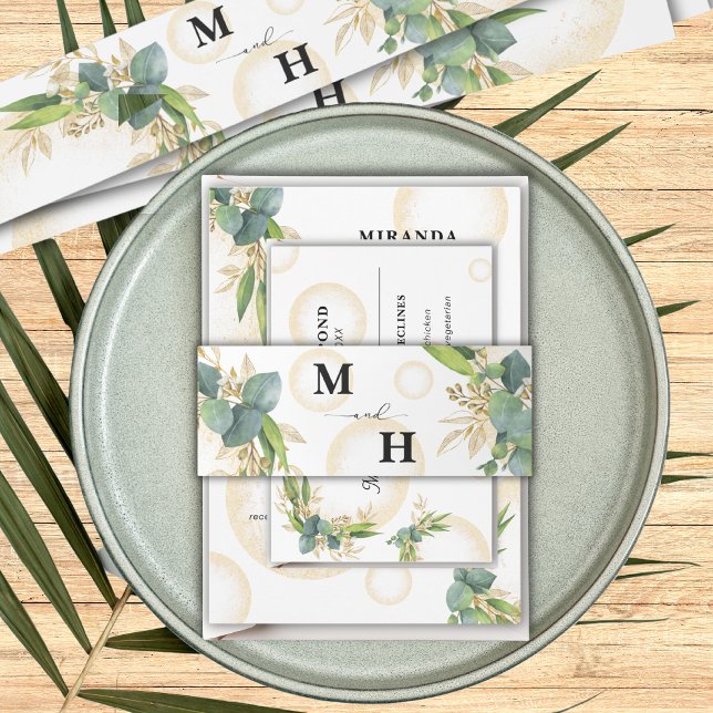 Goldherden und botanische Hochzeiten Einladungsbanderole (Von Creator hochgeladen)