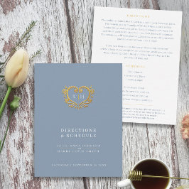 Goldherz-graue Weiße Hochzeitsplanung Begleitkarte