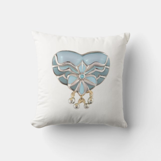 Goldherz-Juwel Aquamarine Kissen (Vorderseite)