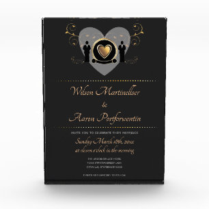 Goldherz Männchen Hochzeit einladen Keepake Fotoblock