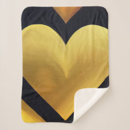Goldherz mit dunklem Hintergrund Sherpa Blanket Sherpadecke