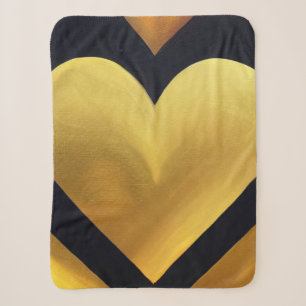 Goldherz mit dunklem Hintergrund Sherpa Blanket Sherpadecke