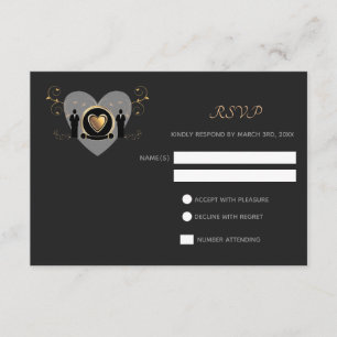 Goldherz   RSVP-Karte RSVP Karte