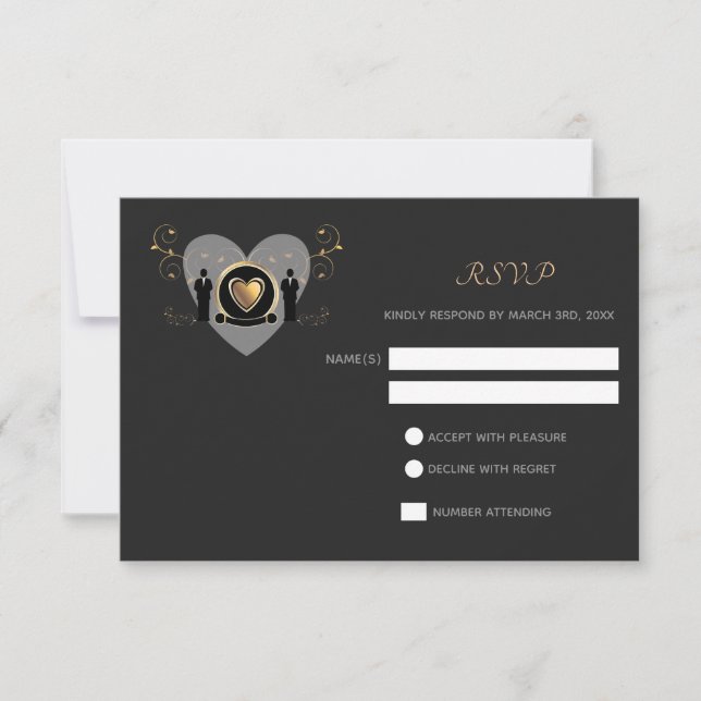 Goldherz | RSVP-Karte RSVP Karte (Vorderseite)