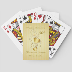 Goldherzen 50. Hochzeitstag Spielkarten