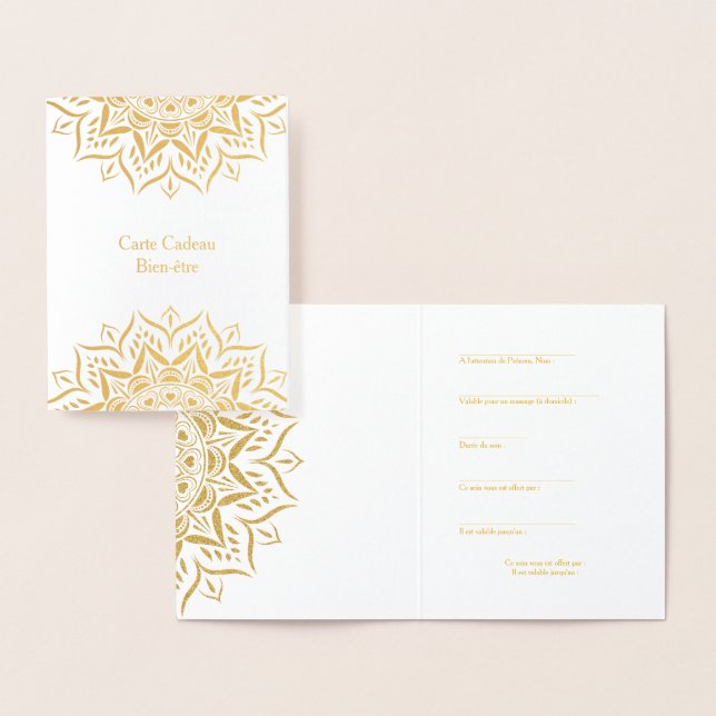Goldherzen Mandala-Folie Folienkarte (Anzeige)