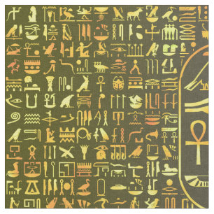 Goldhieroglyphen Stoff