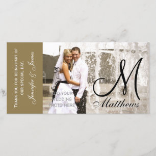 Goldhochzeit danken Ihnen Foto-Karten-Schablone Dankeskarte