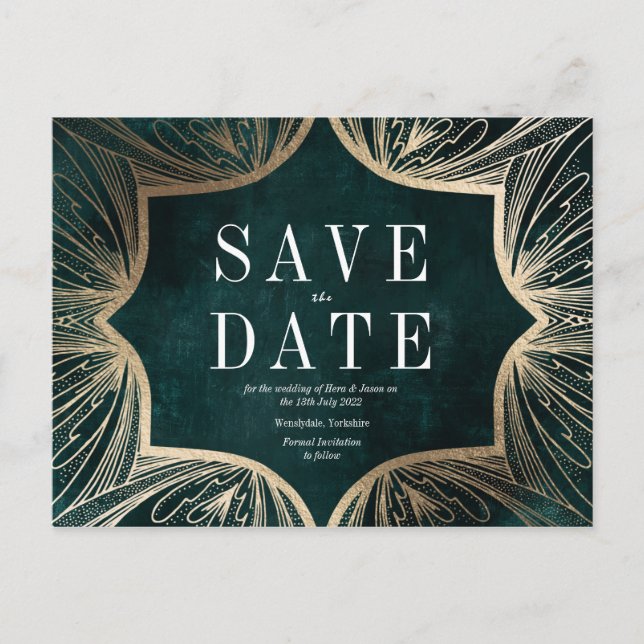 Goldhochzeit im Jugendstil - Imitate retten das Da Postkarte (Vorderseite)
