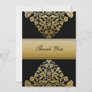 Goldhochzeit in schwarzem Gold DankeYou Cards Einladung