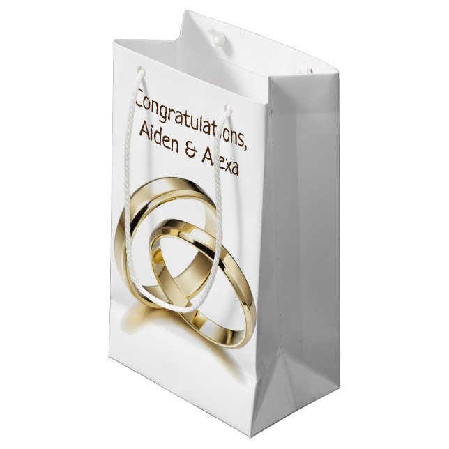 Goldhochzeiten auf Weiß Kleine Geschenktüte (Vorderseite Schrägansicht)