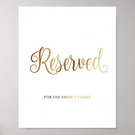 Goldhochzeitszeichen für reserviert | Gold Poster