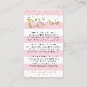 Goldholen rosa Streifen-Babyparty einen Begleitkarte