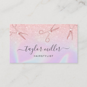 Goldholografische Hairstylist der modernen Rose Visitenkarte