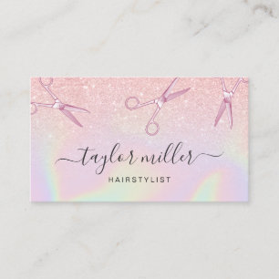 Goldholografische Hairstylist der modernen Rose Visitenkarte
