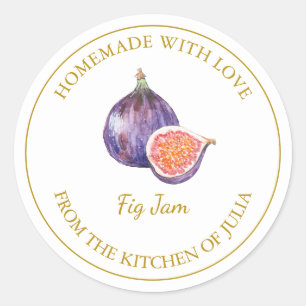 Goldhommade Fig-Jam-Label   weiß Runder Aufkleber