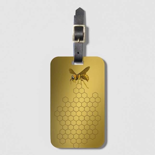 Goldhonig-Bienen-Honig-Verkäufer-ImkerApiarist Gepäckanhänger (Vorderseite Vertikal)