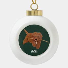 Goldie Doodle Keramik Kugel-Ornament