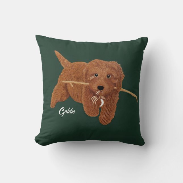 Goldie Doodle Throw Pillow Kissen (Vorderseite)