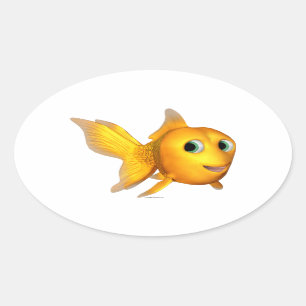 Goldie Fisch-Oval-Aufkleber Ovaler Aufkleber