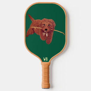 Goldie Golden Dog Green Pickleball Schläger