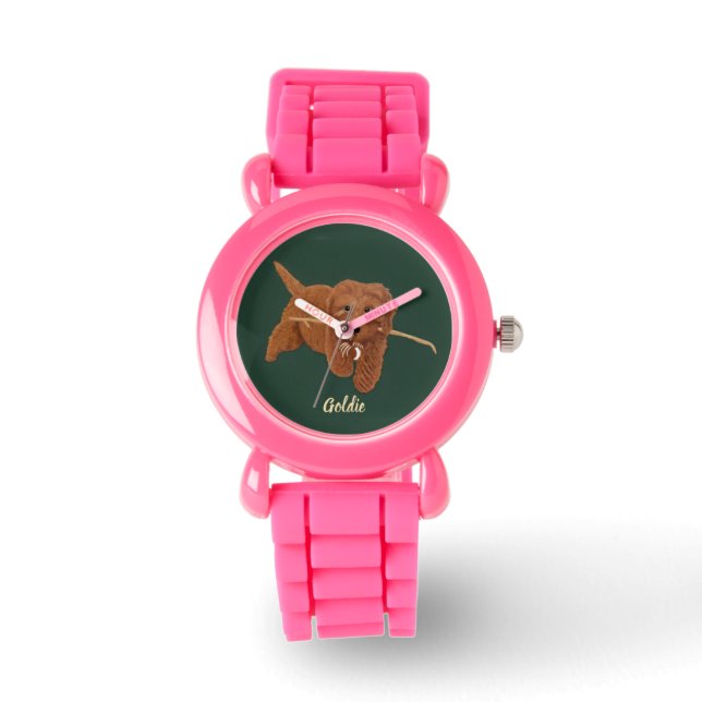 Goldie Golden Doodle Kids Armbanduhr (Vorderseite)