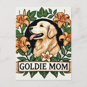 Goldie Mama Golden Retriever Hunde Mamas Postkarte