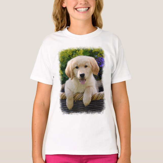 Goldie Retriever Hund Welpe Foto T-Shirt (Vorderseite)