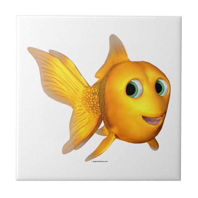 Goldie the Toon Goldfish Fliese (Vorderseite)