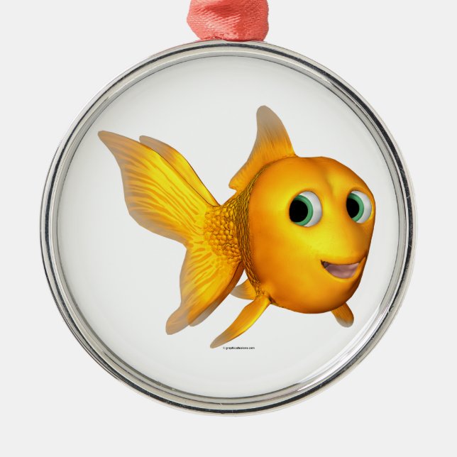 Goldie the Toon Goldfish Silbernes Ornament (Vorne)