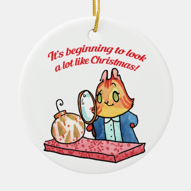 Goldie untersucht Weihnachten Keramik Ornament (Vorne)