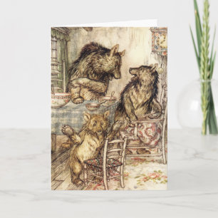 Goldilocks et la carte de voeux de trois ours