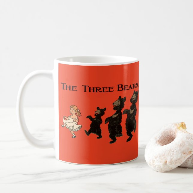 Goldilocks & The Three Bears - Kinderbuch Kaffeetasse (Mit Donut)