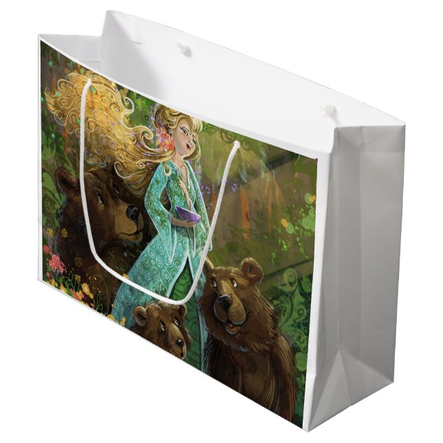 Goldilocks und die drei Bären Große Geschenktüte (Vorderseite Schrägansicht)