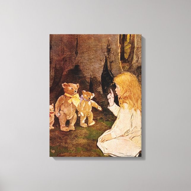 "Goldilocks und die drei Bären" Leinwanddruck (Vorderseite)