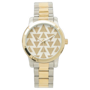 Goldim freien geometrisches Muster Geo-Schritt-  Armbanduhr