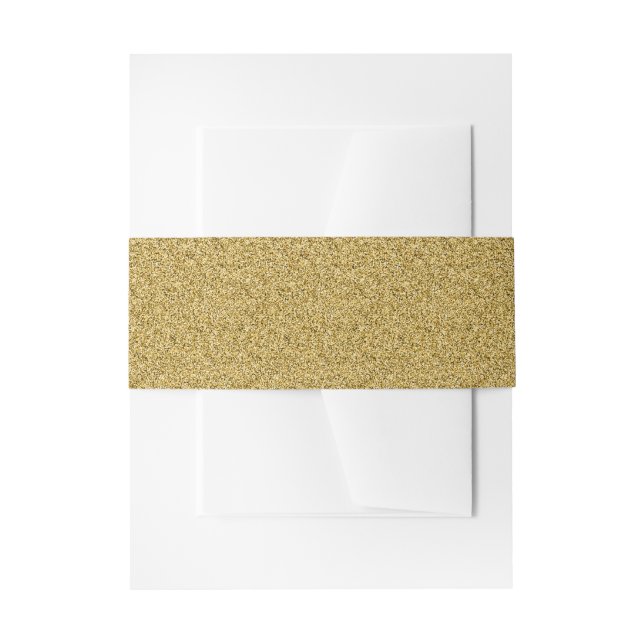 GoldImitat-Glitzer-Einladungs-Bauch-Band Einladungsbanderole (Vorderseite Beispiel)