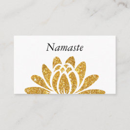 GoldImitat-Glitzer-Lotos-Blume modernes Namaste Visitenkarte