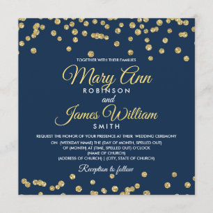 GoldImitat-Glitzerconfetti-elegante Einladung