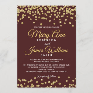 GoldImitat-GlitzerConfetti elegantes Wedding Einladung