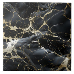 Goldinfundierte schwarze Marmor-Keramikfliese Fliese