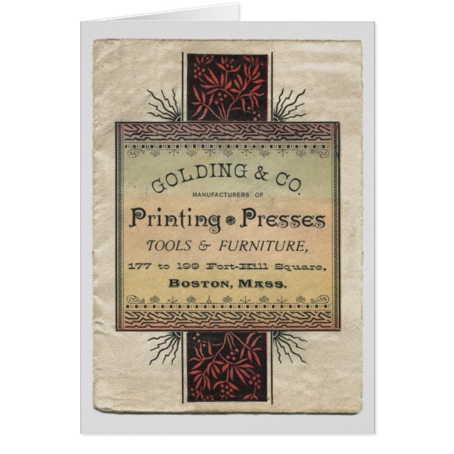 Golding 1887 Druckpressekarte (Vorne)
