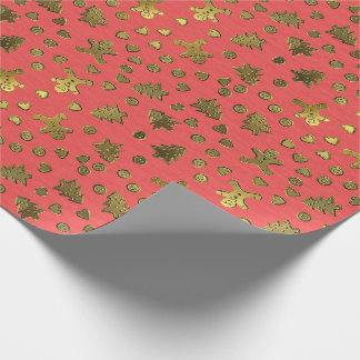 Goldingwer-Brot auf rosa WeihnachtsPackpapier Geschenkpapier