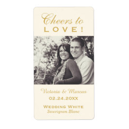 Goldjubeln zur Liebe Hochzeit Foto Weinflasche