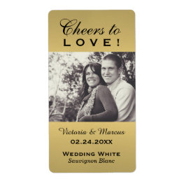 Goldjubeln zur Liebe Hochzeit Foto Weinflasche