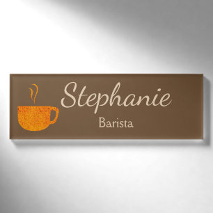 Goldkaffeetasse-Namensschild Namenschild