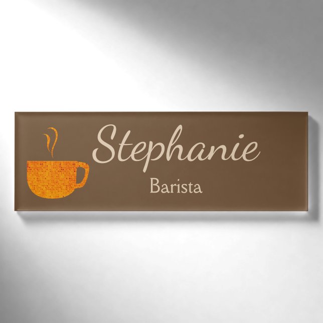 Goldkaffeetasse-Namensschild Namenschild (Vorderseite)