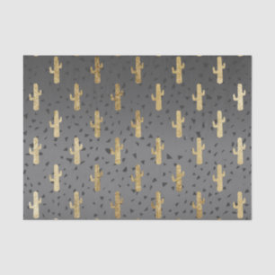Goldkaktus auf moderner schicker seidenpapier